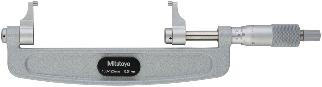 ミツトヨ OMP-125 143-105 キャリパ&mdash;形外側アナログマイクロメーター 溝測定 125mm｜ハカルドットコム 店