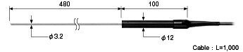 ライン精機 KB-20A Kプローブ 400℃ 液体・半固体用 パイプ形