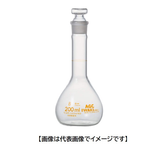 IWAKI 5670FK250S スタンダード 250ml メスフラスコ 短型 白
