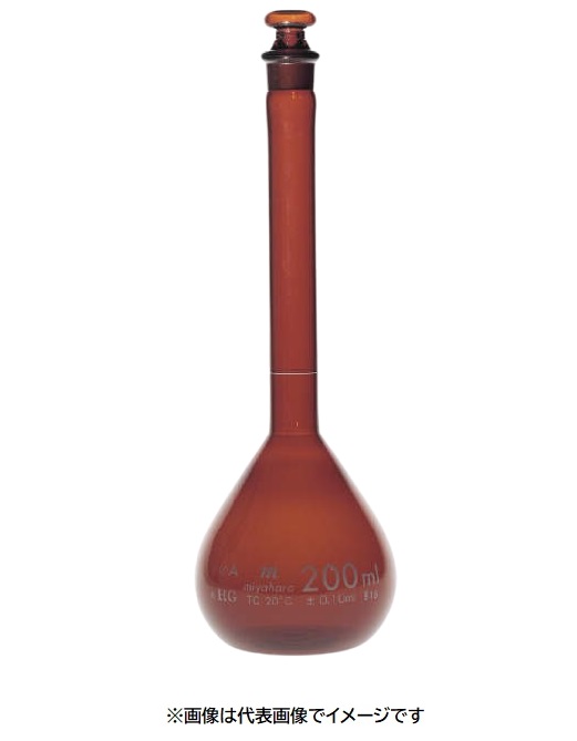 宮原測定器製造所 74-1129  茶 500ml 三商 宮原 刃針瓶 HG フラスコ-容器・試験管-研究・実験用品