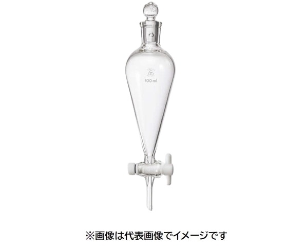三商分液ロートスキーブ型300mL 透明摺合せ玉栓 PTFEコック