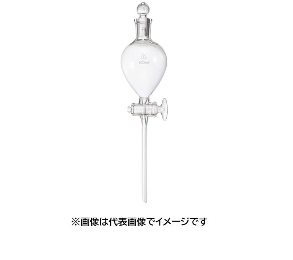 三商 透明摺合せ分液ロート 球型ガラスコック100mL