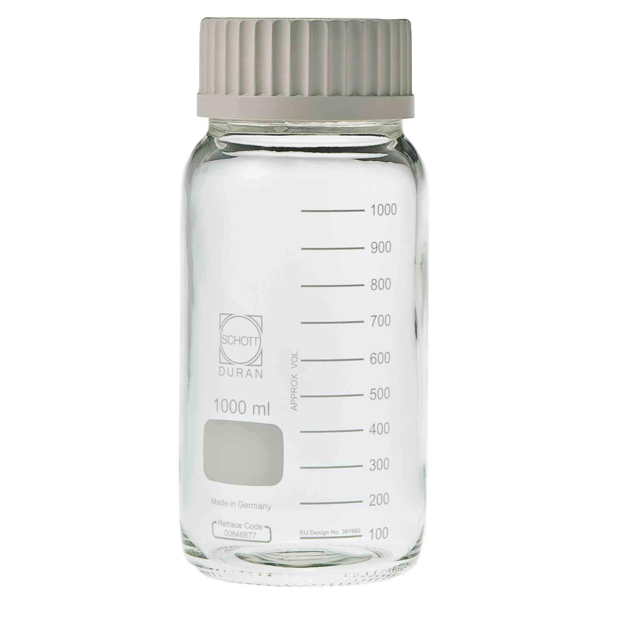 柴田 ねじ釘口瓶広口GLS-80 1000ml 白旗がしら付 研究・実験用品-その他-容器・試験管