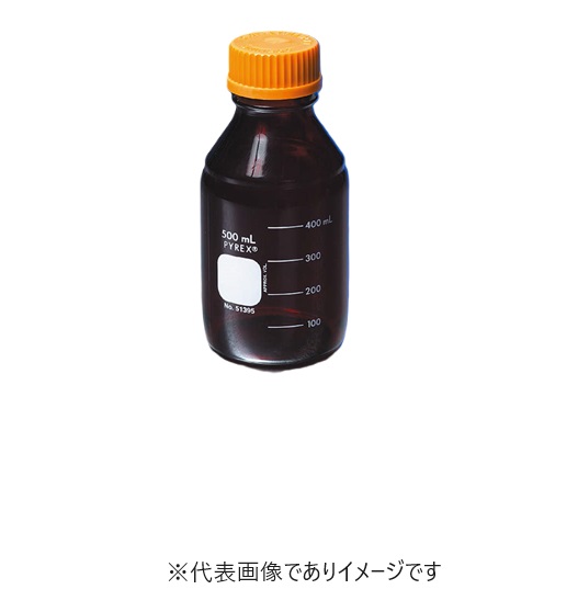PYREX 広口メジューム瓶 茶 1000ml PPキャップ付