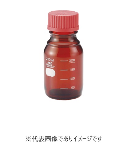 IWAKI 広口メジューム瓶 茶 赤旗がしら付 1000ml 容器・試験管-その他-研究・実験用品