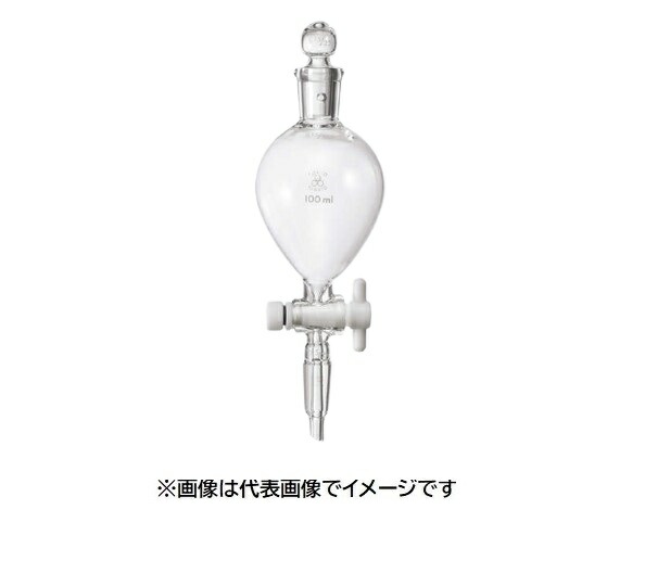 三商 透明摺合せ分液ロート球型 PTFEコック300mL下24/40｜ハカルドットコム 店