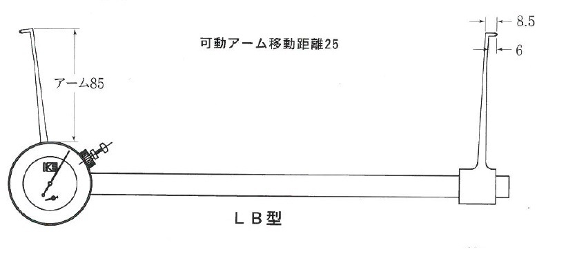 カセダ LB-3 L型内測用アナログキャリパーゲージ 位置づける活動の領域＝60-250 手長\u003d84粍 その他-DIY・工具