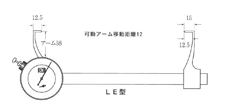 カセダ LE-1 L型内測用アナログキャリパーゲージ 位置づける活動の領域＝60-150 手長\u003d38粍