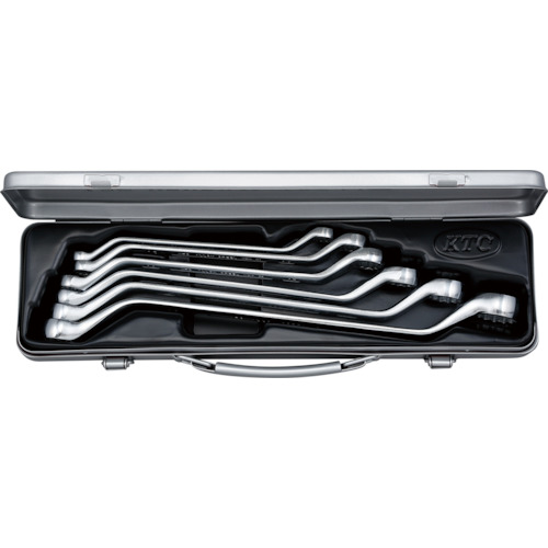 KTC M2506 45°ロングメガネレンチセット 6本組 メタルケース外寸385×100×45mm
