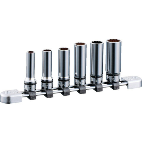 KTC NTB3L06WA 9.5sq.ディープソケットセット 6コ組 差込数9.5粍 12角 締付工具-ソケットレンチ用ソケット-DIY・工具