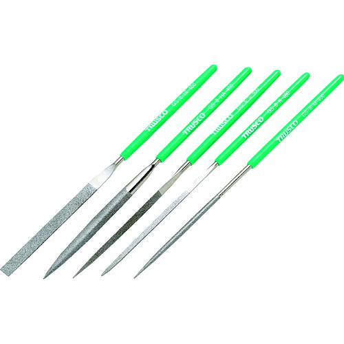 TRUSCO 160-7143 GS-8-SET-400 ダイヤモンドヤスリ 精密用#400 5本セット 全長180mm(8本組サイズ) 1607143
