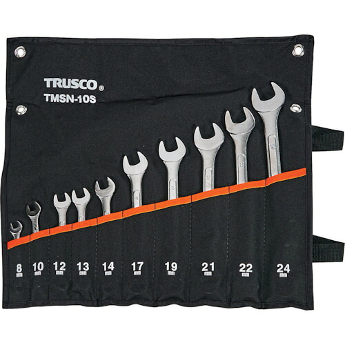 TRUSCO 488-8286 TMSN-10S コンビネーションスパナセット(パネルタイプ) (10本組) 4888286｜ハカルドットコム 店