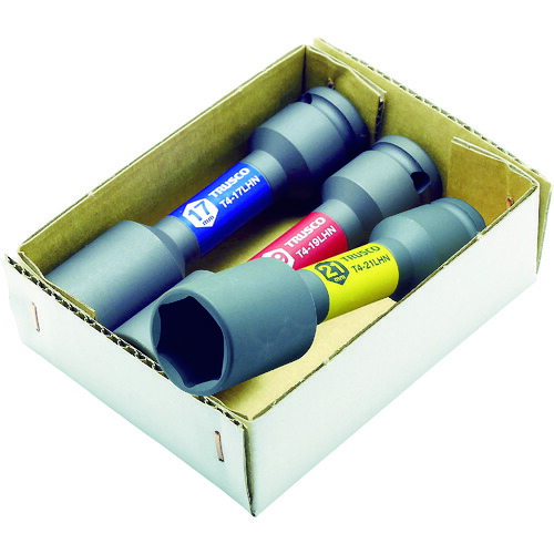 TRUSCO 819-1206 T4-3LHNSET 薄肉ホイルナットロングソケット3個セット 差込角12.7 8191206