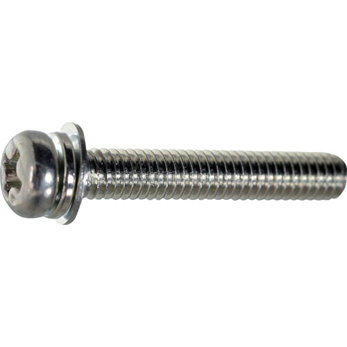 TRUSCO 261-9968 S013-0203 ナベ頭座金組込螺旋釘 P\u003d4 三価白 M2×3 4300本入 (発条座金+JIS小っちゃい洗濯機付き添い人) ヘキサゴンパック 2619968
