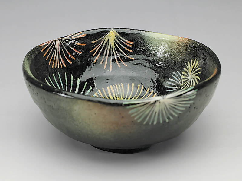 吉村楽入 2020年初春作品 花火の絵 平茶碗