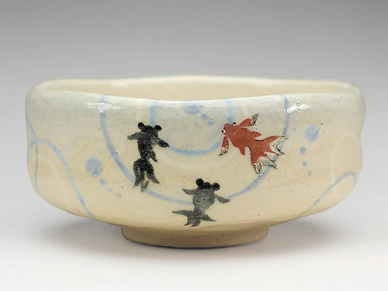 吉村楽入　2020年初春作品金魚の絵　茶碗｜和風雑貨と有田みかん心斎橋花房