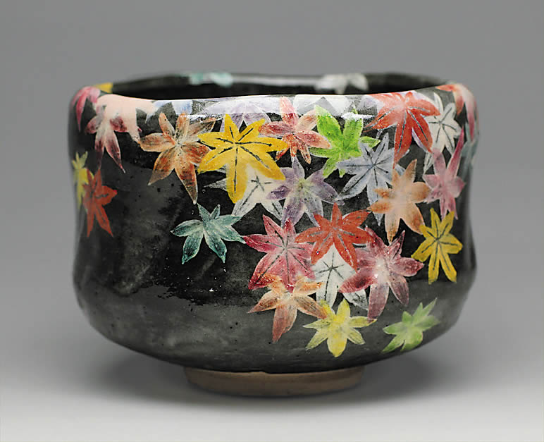 吉村楽入 2017年初春細工物 「彩槭樹」茶碗 茶道具・湯呑・急須-コーヒー・お茶用品