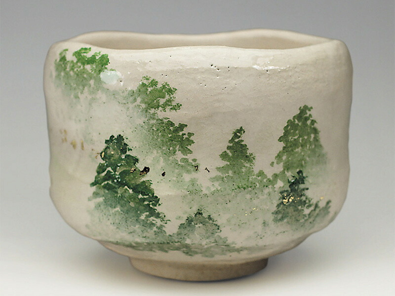 吉村楽入　2019年初春作品　「朝霧」森林の絵　茶碗｜和風雑貨と有田みかん心斎橋花房 16,247円