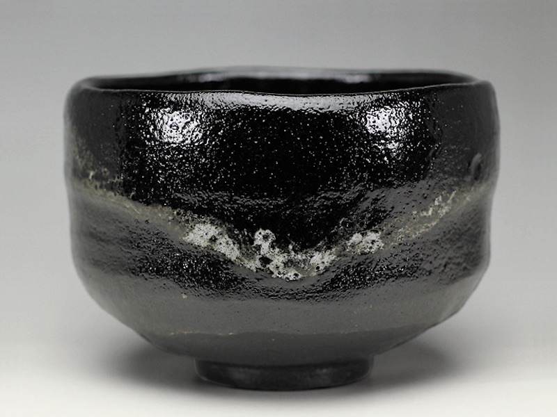 吉村楽入　2019年初春作品　道入「残月」写　黒楽茶碗