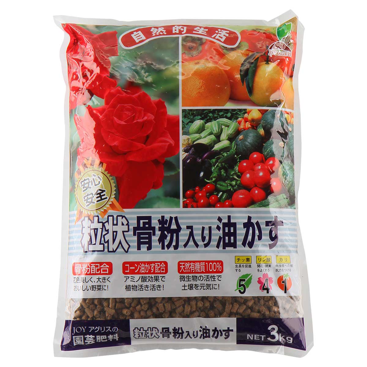 楽天市場 肥料 骨粉 油かす 粒状骨粉入り油かす 3kg Joyアグリス イーハナス楽天市場店