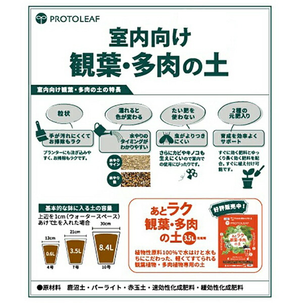プロトリーフ 室内向け観葉 多肉の土10号鉢用 8 4l 5袋 ケース販売 septicin Com