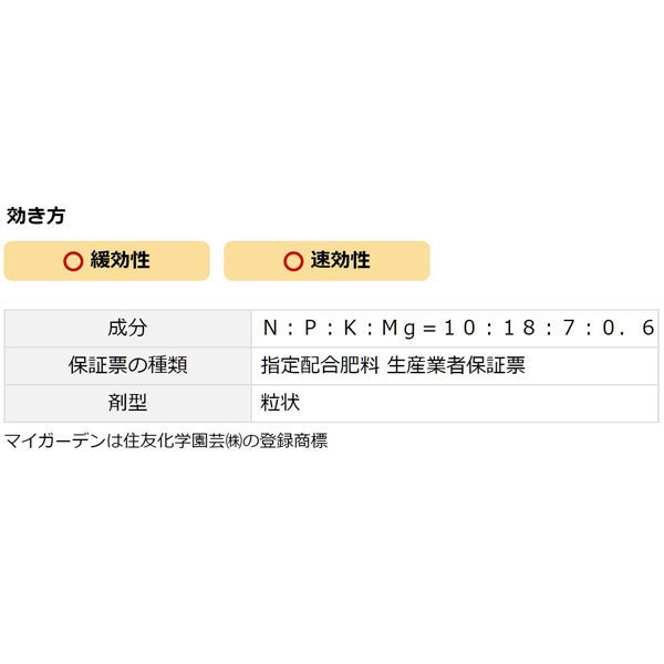 楽天市場 肥料 元肥 追肥 マイガーデン粒状肥料 600g 住友化学園芸 イーハナス楽天市場店