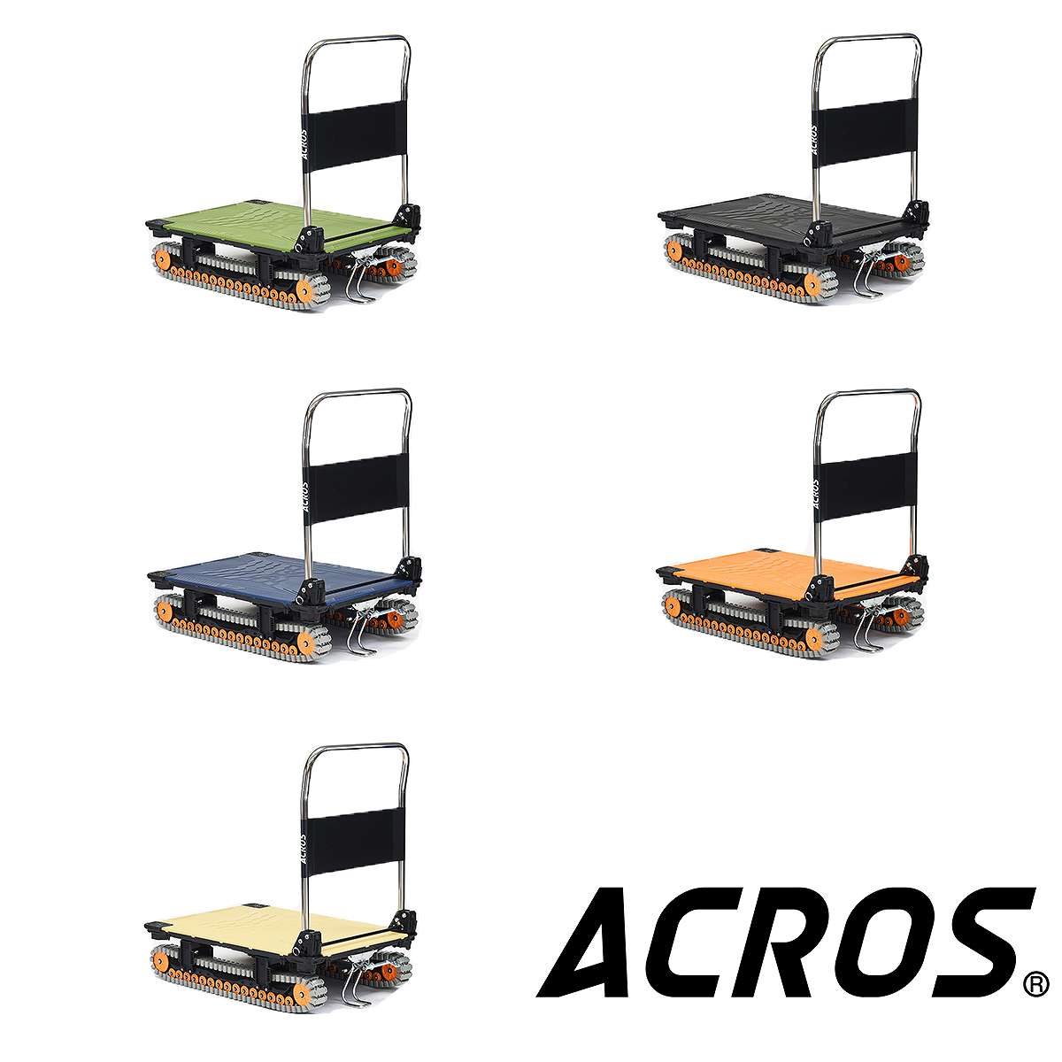 台車 法人限定 アクロスA クローラタイプ SC-9060AX(スタンド付) 矢崎化工 台車 折りたたみ 台車 手押し台車 運搬車 アクロス 台車｜イーハナス店