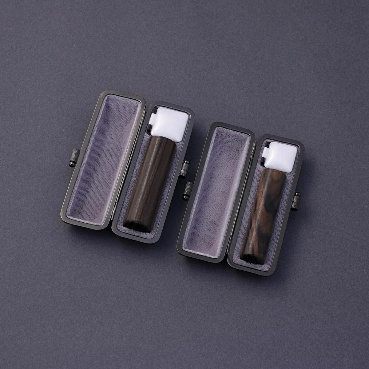 オーダー印鑑作ります高級黒檀 お得な【三本セット】認印 銀行印 実印サイズ 法人印鑑 3点セット ケース付き キャンペーン 3本 黒檀 代表