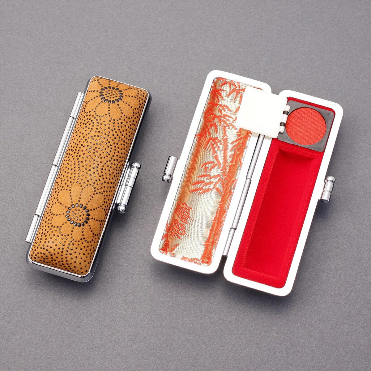 印鑑ケース はんこケース 朱肉 付 かわいい 印鑑 収納用 高級印伝ケース 丸寸胴16 5 18mm用 印鑑ケース 本日出荷 売れ筋商品 保障できる