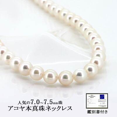 楽天市場】パール ネックレス アコヤ 本真珠 花珠 7.5〜8.0mm シリコン