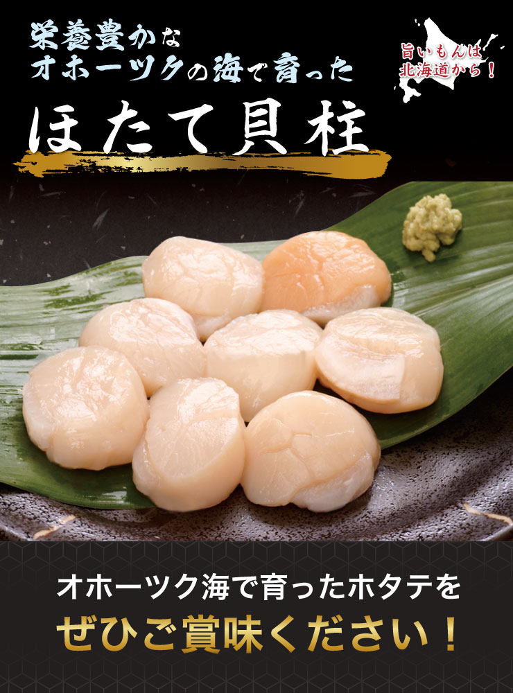 楽天市場 欠けなし 正規品 ほたて 貝柱 2個以上でおまけ付き 送料無料 刺身 1kg 大容量 オホーツク 北海道 帆立 買い回り 買いまわり ポイント消化 ホタテ 寿司 寿司ネタ 高級グルメ ギフト 観光地応援 バーベキュー キャンプ 敬老の日 プレゼント 実用的 中元 お中元