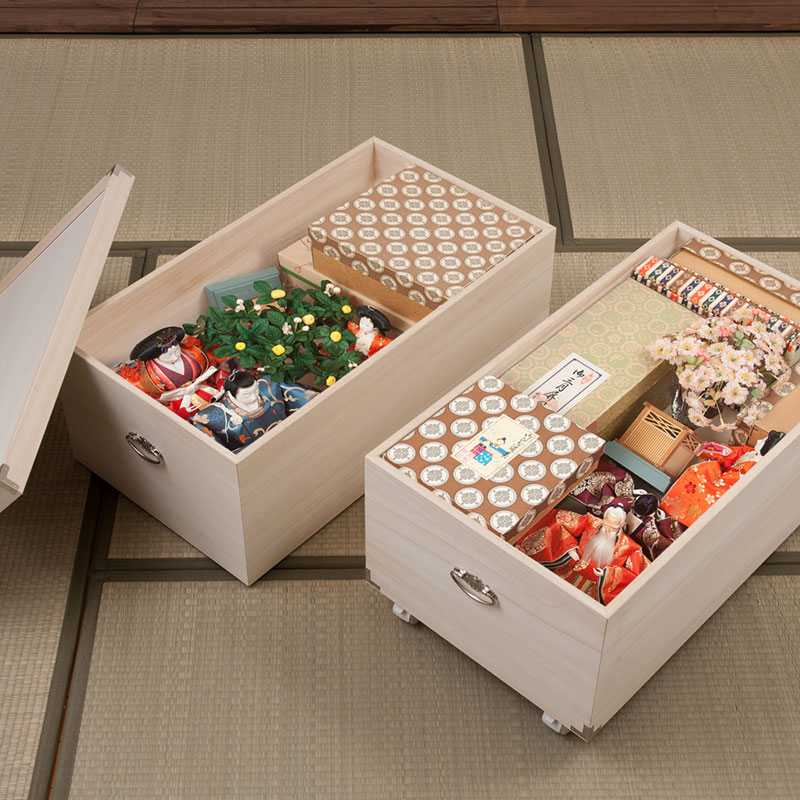 楽天市場】【クーポンで3,000円OFF】 桐製 雛人形 収納箱 2段