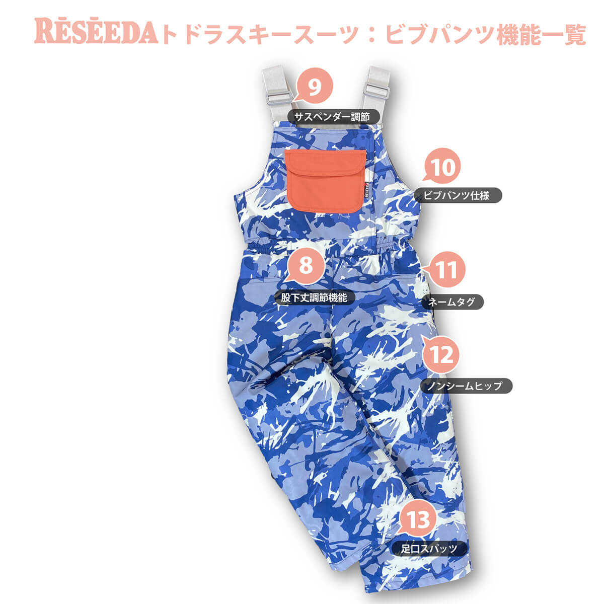 市場 21-22 RES54301 スノーボードウェア TODDLER SUIT レセーダ 上下セット RESEEDA