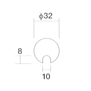 ガラススクリーンポール（ブースバー） Sタイプ 角二方 38mm x L200mm