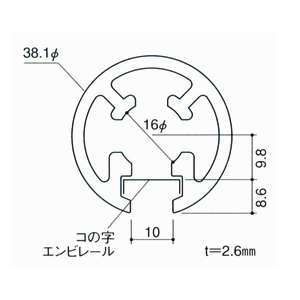 爆安納得できる割引 Kタイプ X 一方 ユニットパイプ 38mm 丸座固定 平頭 クローム オンラインショップ E 金物 38mm ガラススクリーンポール ブースバー X L500mm お店やオフィスなどの間仕切 パーテーションなどに ガラススクリーン用のポールです