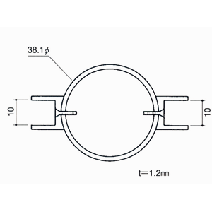 ガラススクリーンポール（ブースバー） Pタイプ 平二方 40mm（角型） x