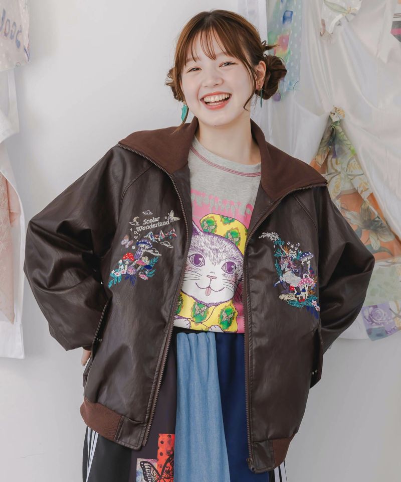 ＊イズスカラー　553212：星座モチーフ刺繍 デニムブルゾン 553212：星座モチーフ刺繍 デニムブルゾンの通販-ScoLar