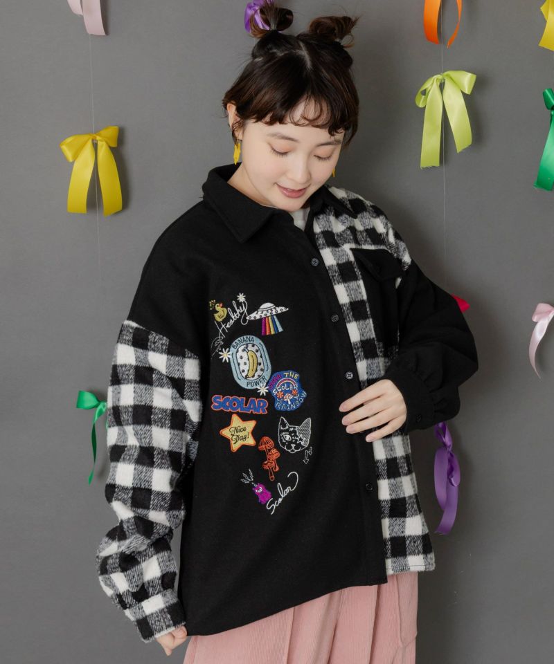 楽天市場】scolar スカラー 153687：チェックと総柄のアシメパッチ