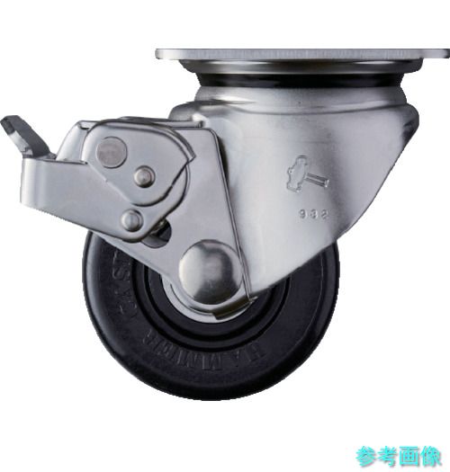 ハンマー 545S0S-NRB75 オールステンレス低床重荷重用旋回式ナイロン車輪(ボールベアリング)75mm SP付