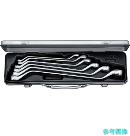 KTC M2506 45&deg;ロングめがねレンチセット(6本組) メタルケース外寸385&times;100&times;45mm｜イーキカイ　店