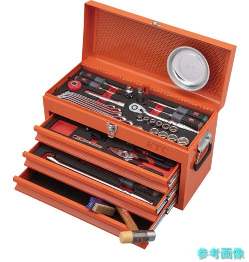 (KTC) SK46026XCR 【2026SKSALE】 12.7sq.スタンダードセット[60点](3段3引出し)オレンジ (工具セット)