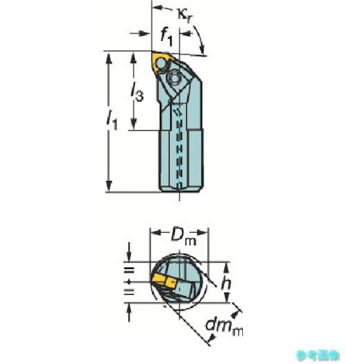 SANDVIK A40V-MWLNL 08 T-Max P ネガチップ用ボーリングバイト(210) 【1個】
