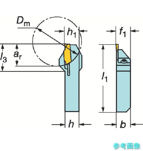 SANDVIK QS-LF123E17-1616B QSホールディングシステム コロカット1・2用突切り・溝入れバイト(480) 【1個】