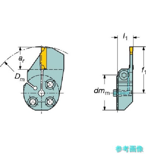 (SANDVIK) 570-32L123G18B コロターンSL コロカット1・2用突切り・溝入れ金モール(420) 【1個】