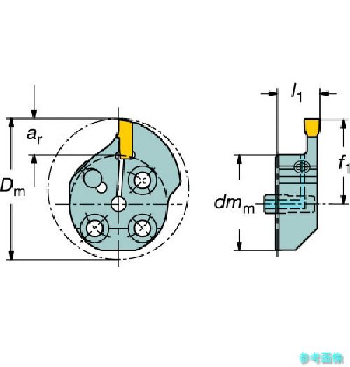 (SANDVIK) 570-32L151.21-30-30 コロターンSL T-Max Q-カット用カッティングヘッド(420) 【1個】