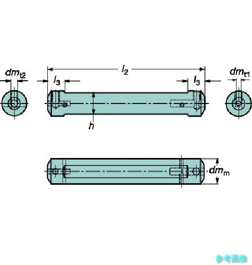 (SANDVIK) CXS-A22-04-06 円筒平取り付きシャンク コロターンXSアダプタ(425) 【1本】