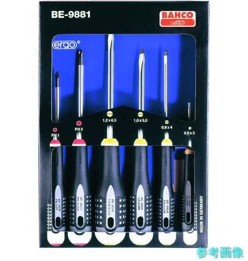 BAHCO BE-9881 グリップドライバー エルゴドライバーセット 刃先マグネット入り 6本セット 【1Ｓ(6本)】