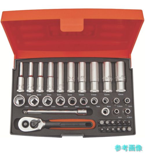 BAHCO SL25L ディープソケットレンチセット(6角) 差込角6.35mm 37点セット