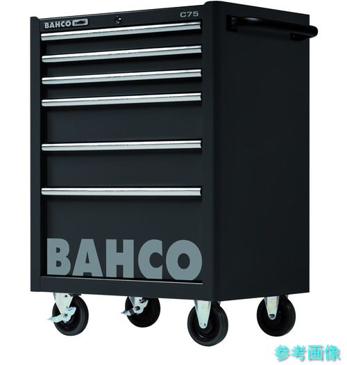 メーカー直送(沖縄・離島は除く) (BAHCO) K1475K6PC ワゴン 6段引き出し ロールキャブ ブラック ゴムマット仕様天板|イーキカイ 店