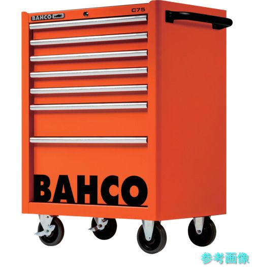 メーカー直送(沖縄・離島は除く) (BAHCO) K1475K7PC ワゴン 7段引き出し ロールキャブ ブラック ゴムマット仕様天板|イーキカイ 店